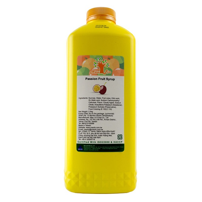 Siro Syrup Maulin Đài Loan Canh Vàng Chanh Dây