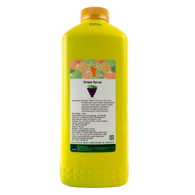 Siro Syrup Maulin Đài Loan Canh Vàng Nho